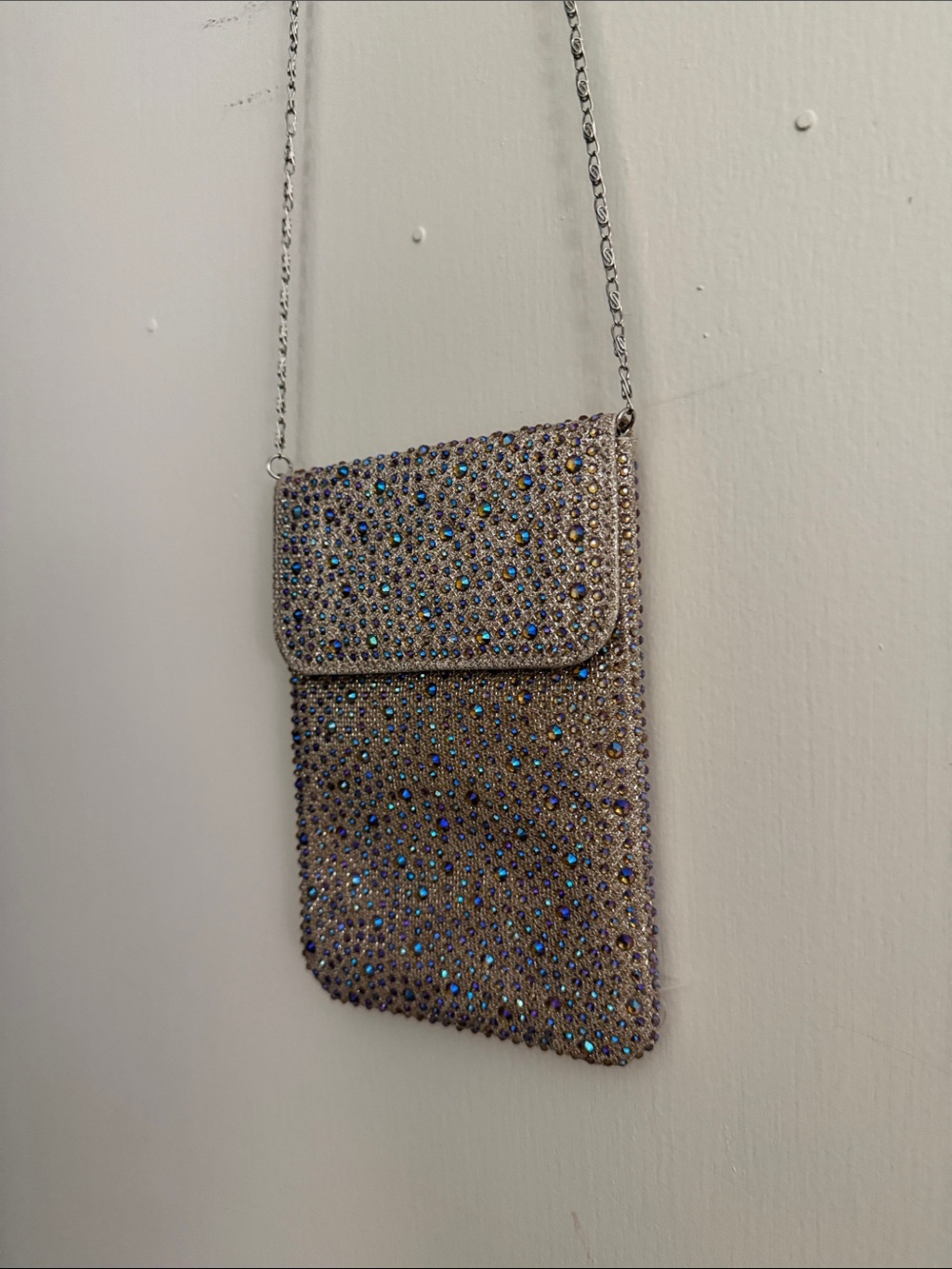 Rhinestone Crossbody Bag - Sparkling Champagne